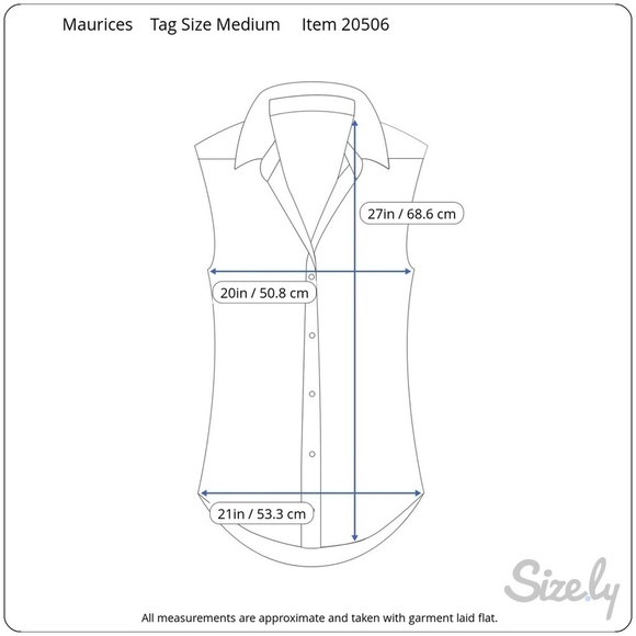 Maurices Top Sz Medium Cap Sleeve Blue Plaid Button Up Front and Back - Picture 7 of 7